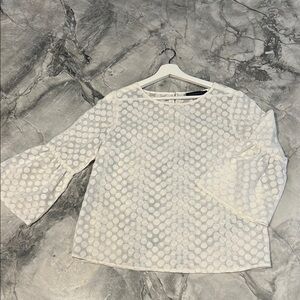 Tommy Hilfiger Cream 3/4 Sleeve Boxy Blouse